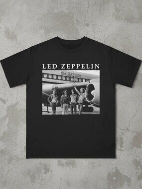 Led Zeppelin Vintage Airplane Photo T-Shirt Classic Rock Band Graphic Tee Unisex
